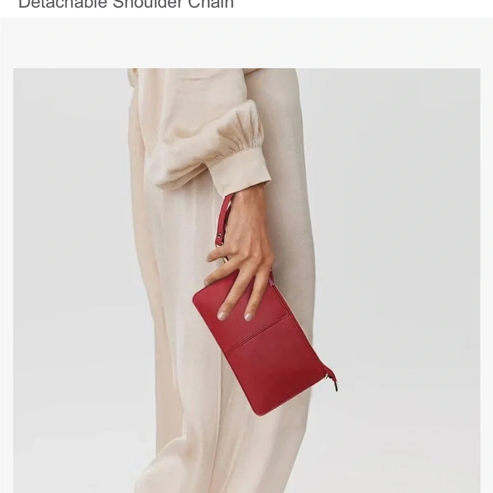 Uromee Vegan Leather  Red Clutch Wristlet